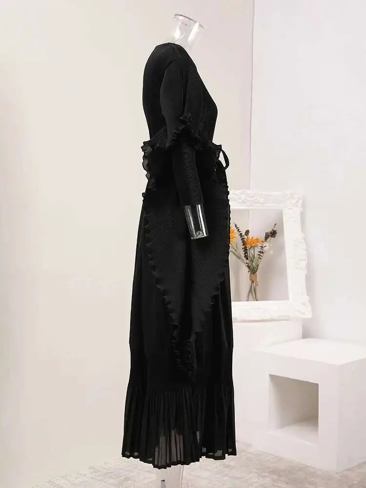 Elegant Truly Pleated Flowy Dress