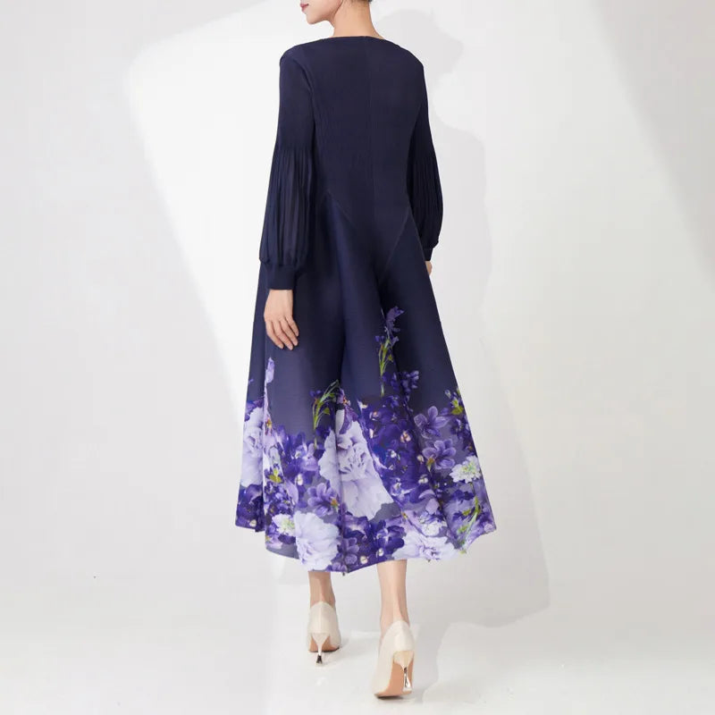 Elegant Pleated Dress - Premium Floral Design