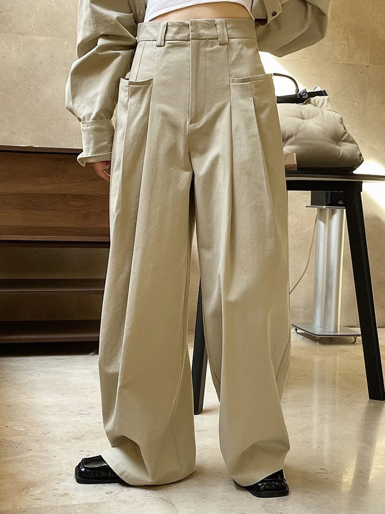 Women's London High-Waisted Wide Leg Trousers