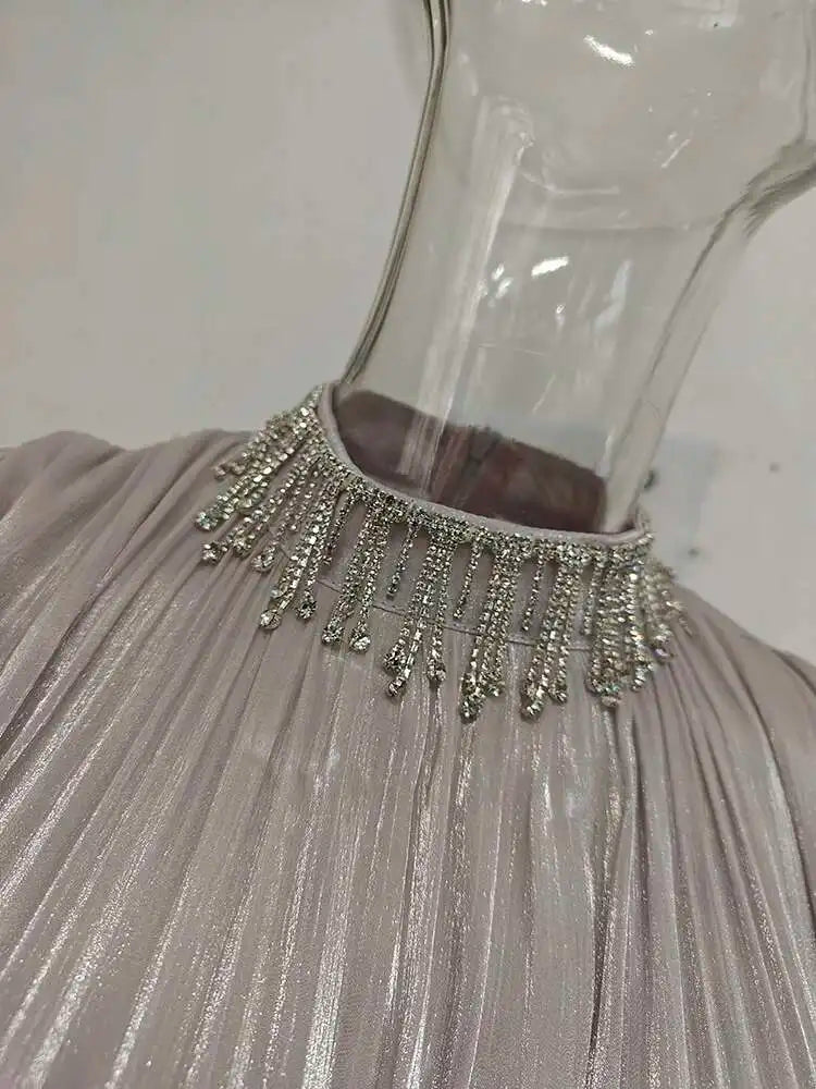 Beaded Midi High Waisted Dress