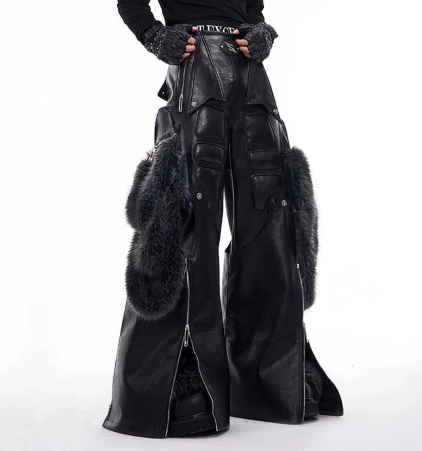 High-End Men's Vegan Leather Cargo Pants
