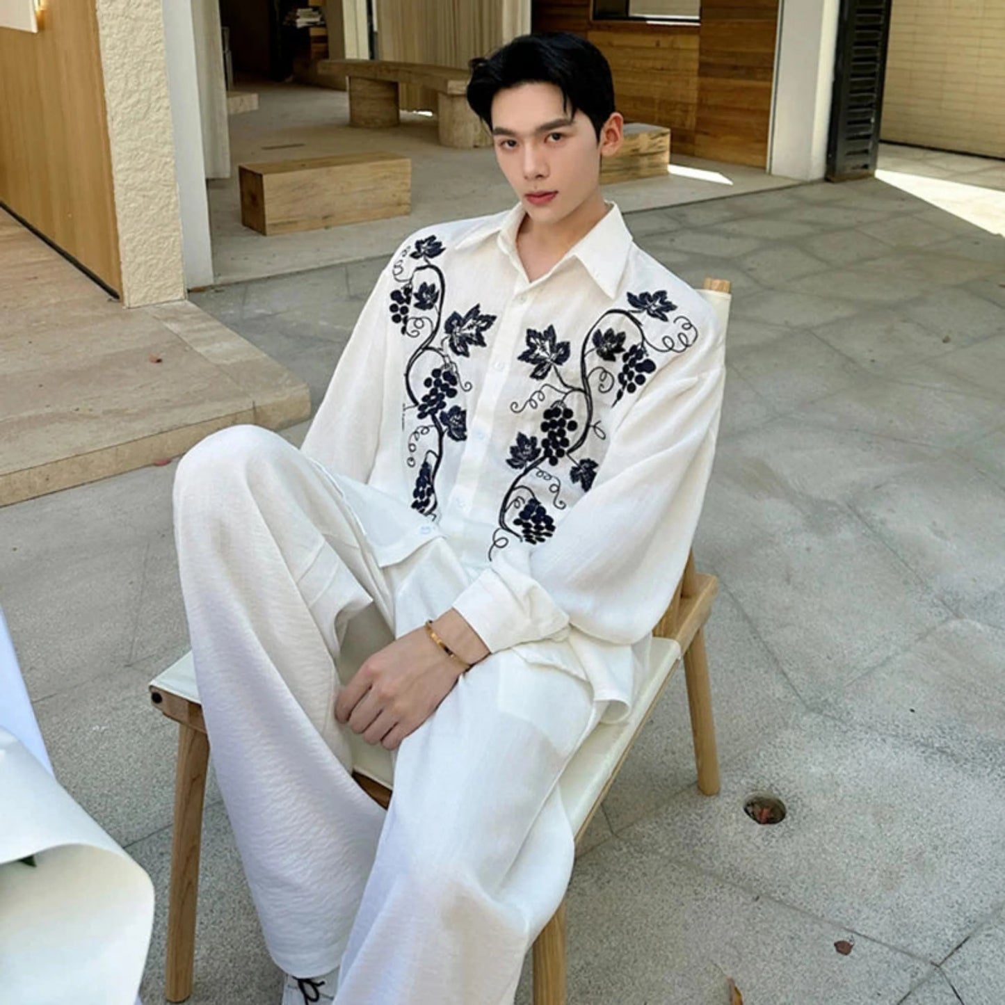 Luxury Men's 2-Piece Embroidered Set