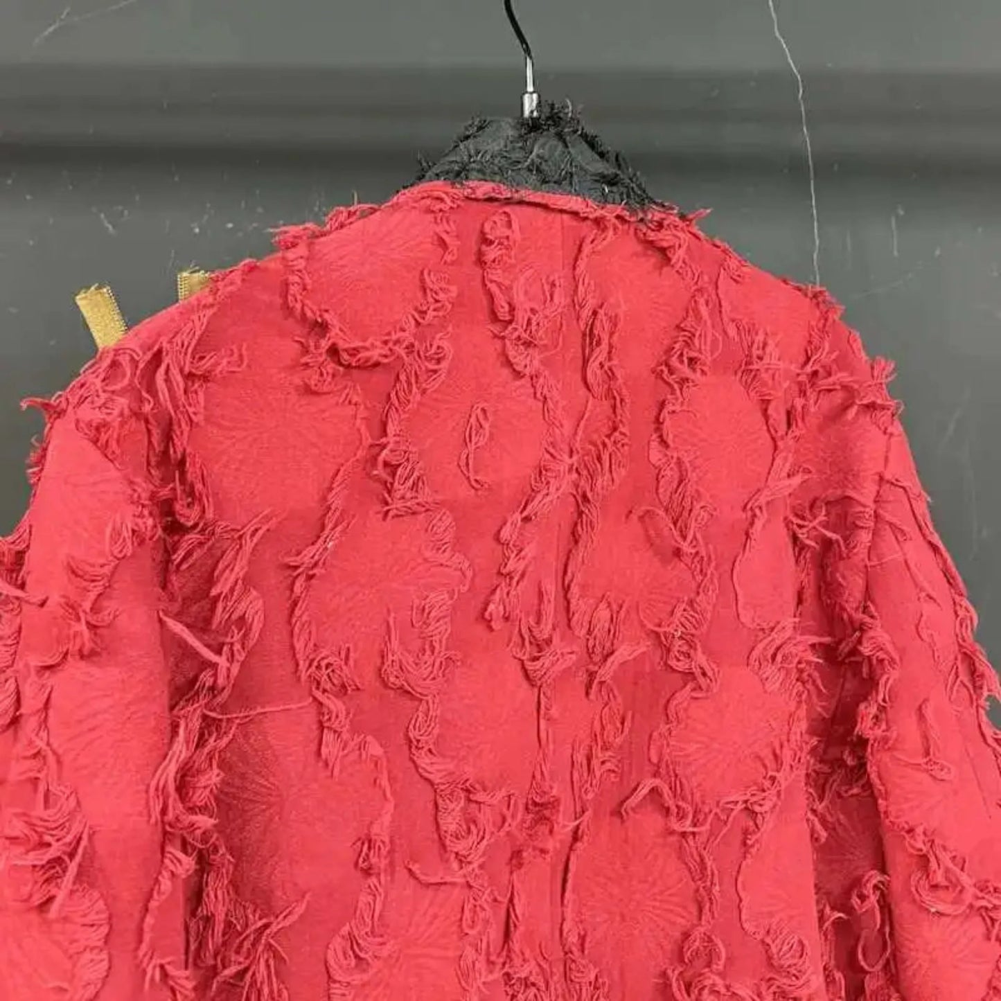 Men's Designer Red Frayed Blazer