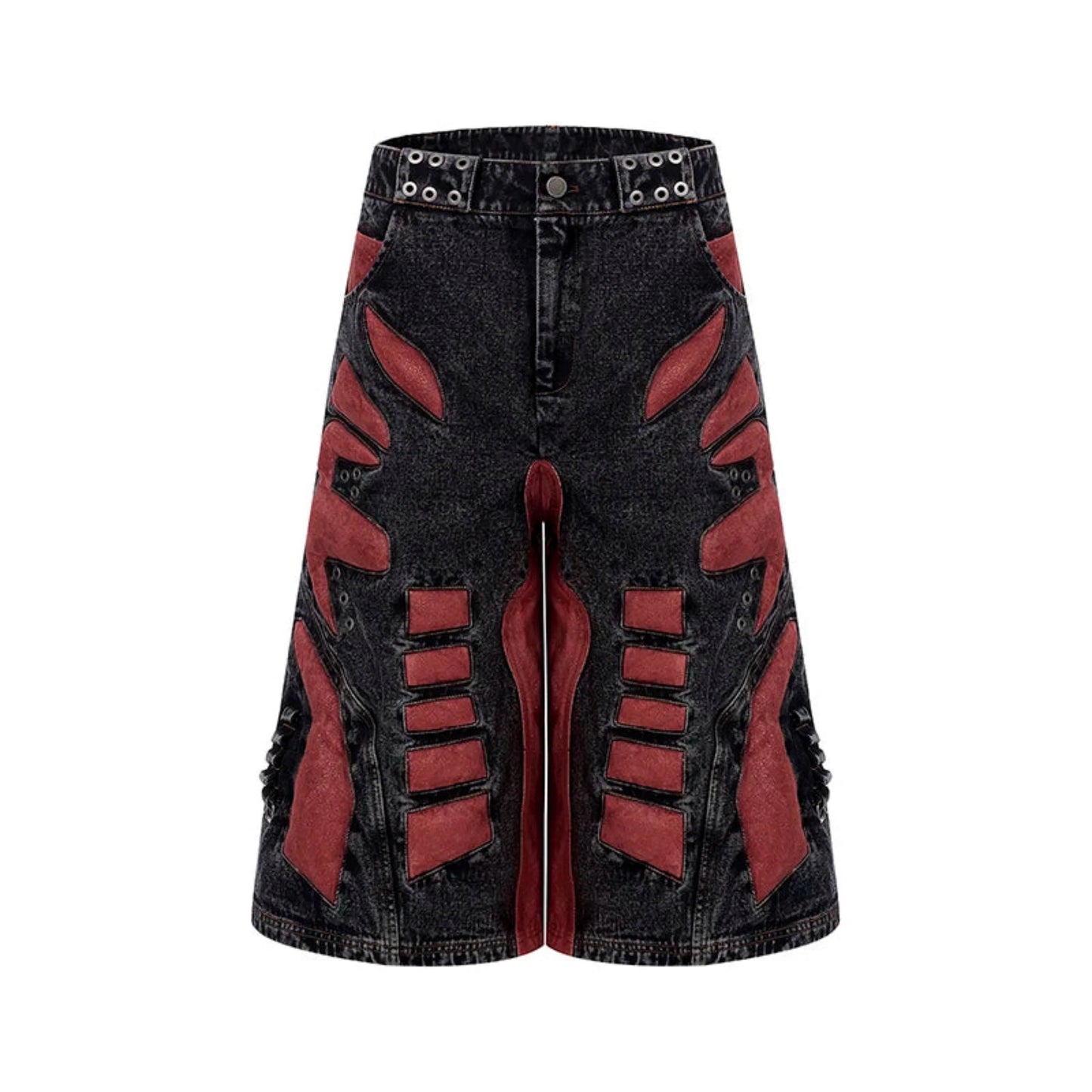 Men's Wide-leg Raw Denim Shorts