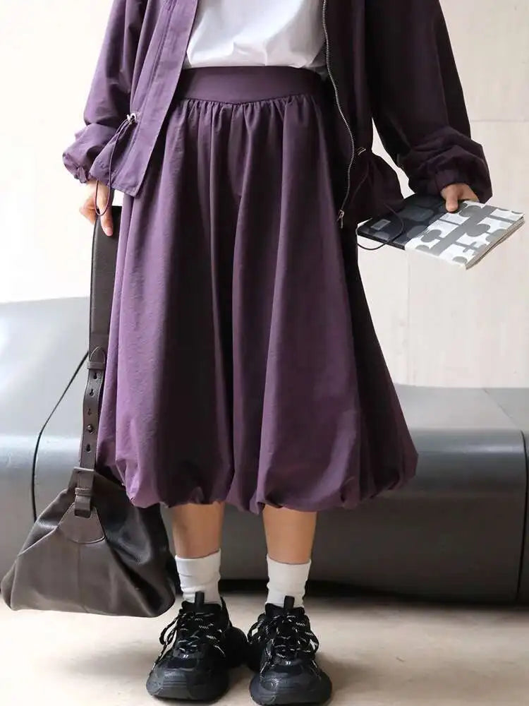 Poplin Full Avant-Garde Bubble Skirt