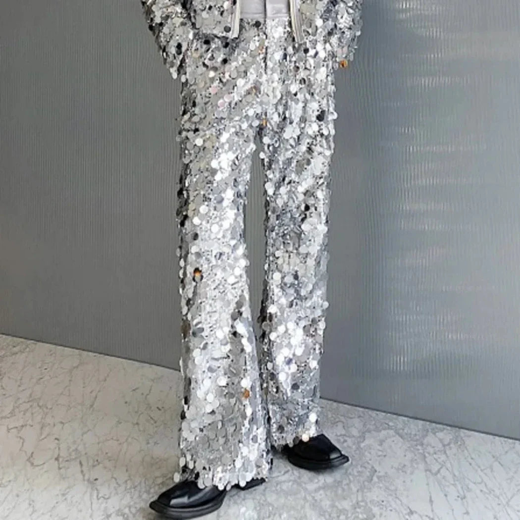 Men's Luxury Sequin Jacket & Pants 2-Piece Suit Set