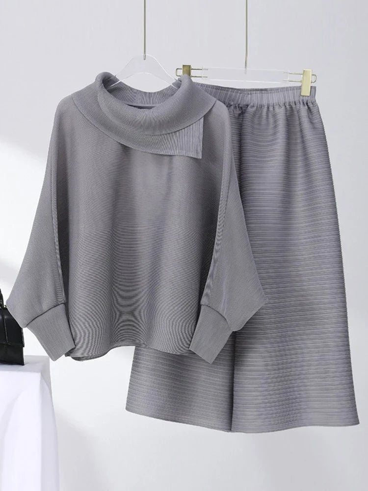 Designer Pleated Culotte Trousers & Top Set