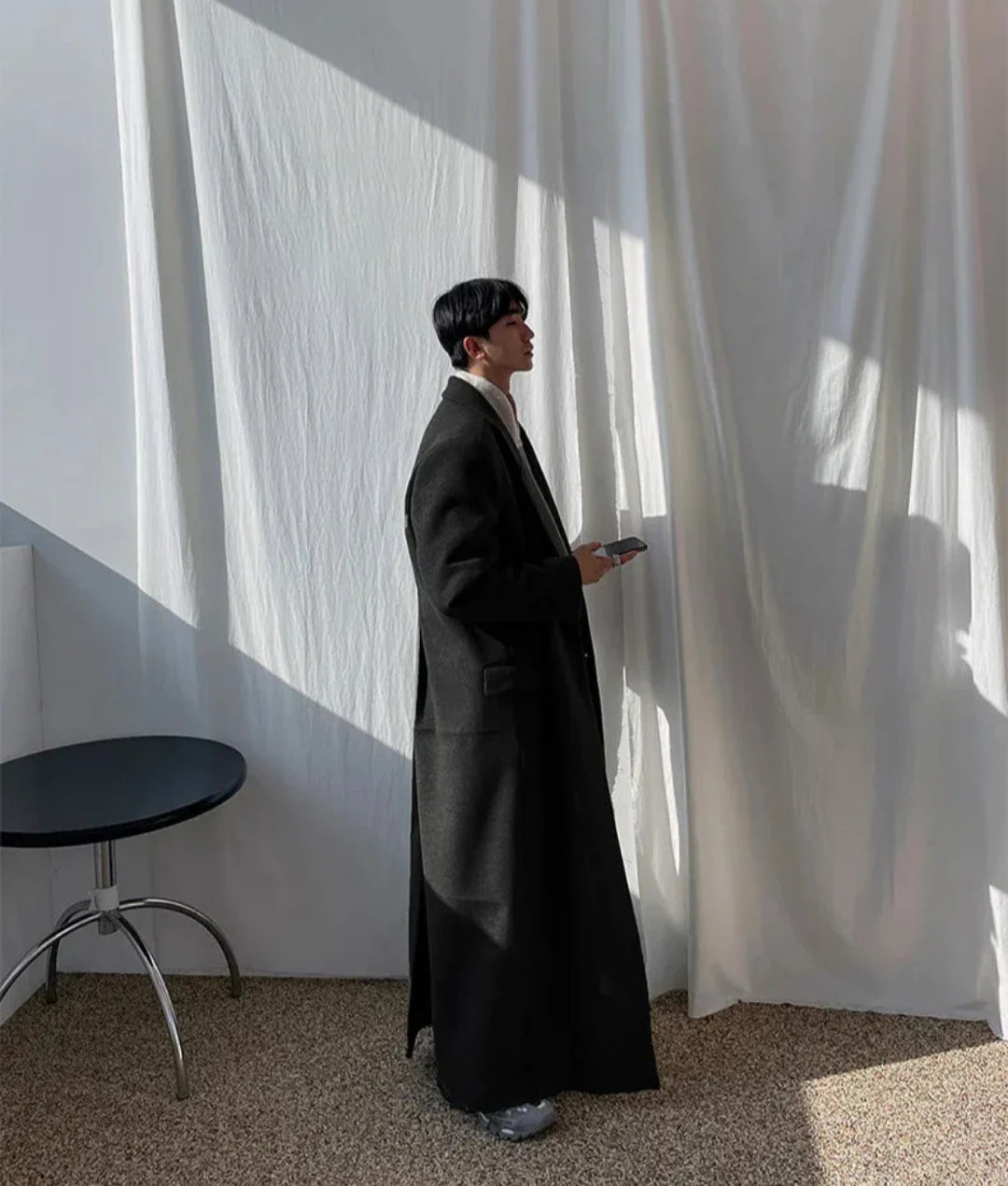 Men's Luxurious Oversized Extra Long Wool Coat