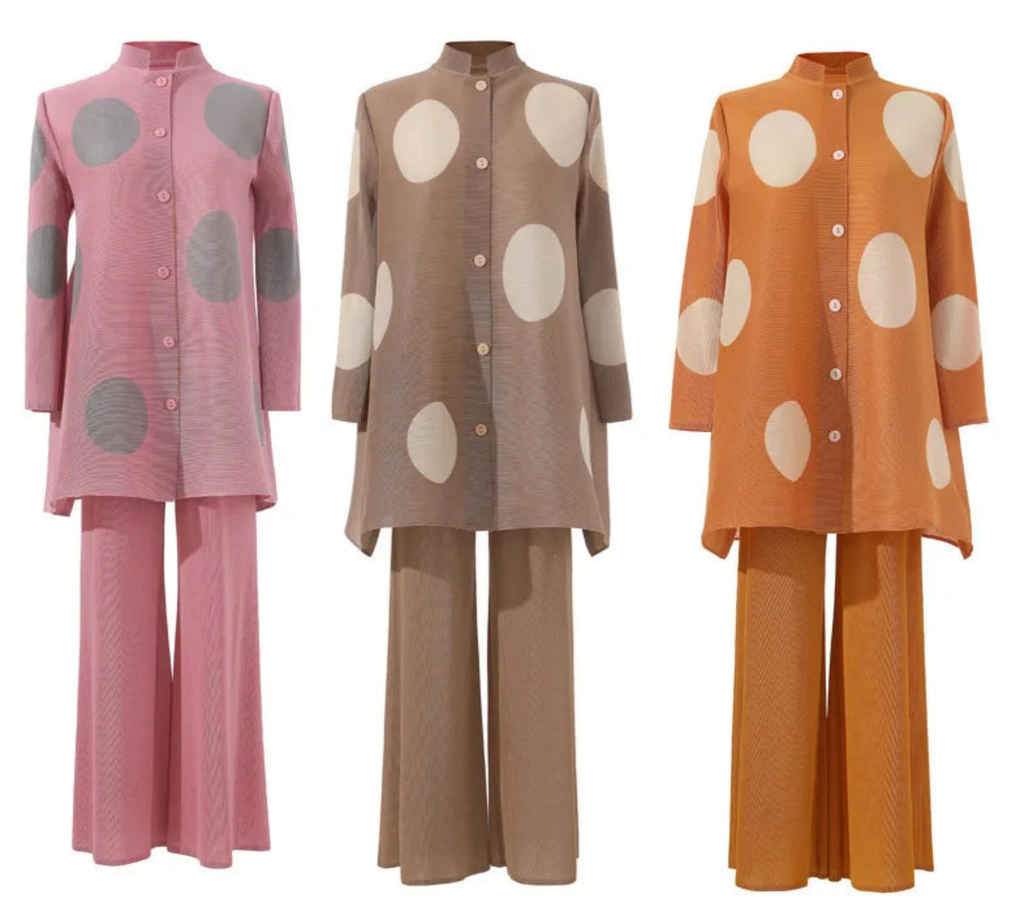 Japanese Pleated Polka Dot Pant Set