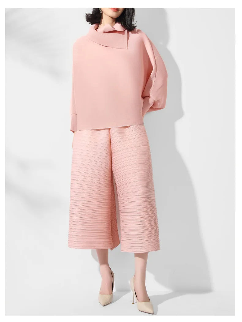 Designer Pleated Culotte Trousers & Top Set