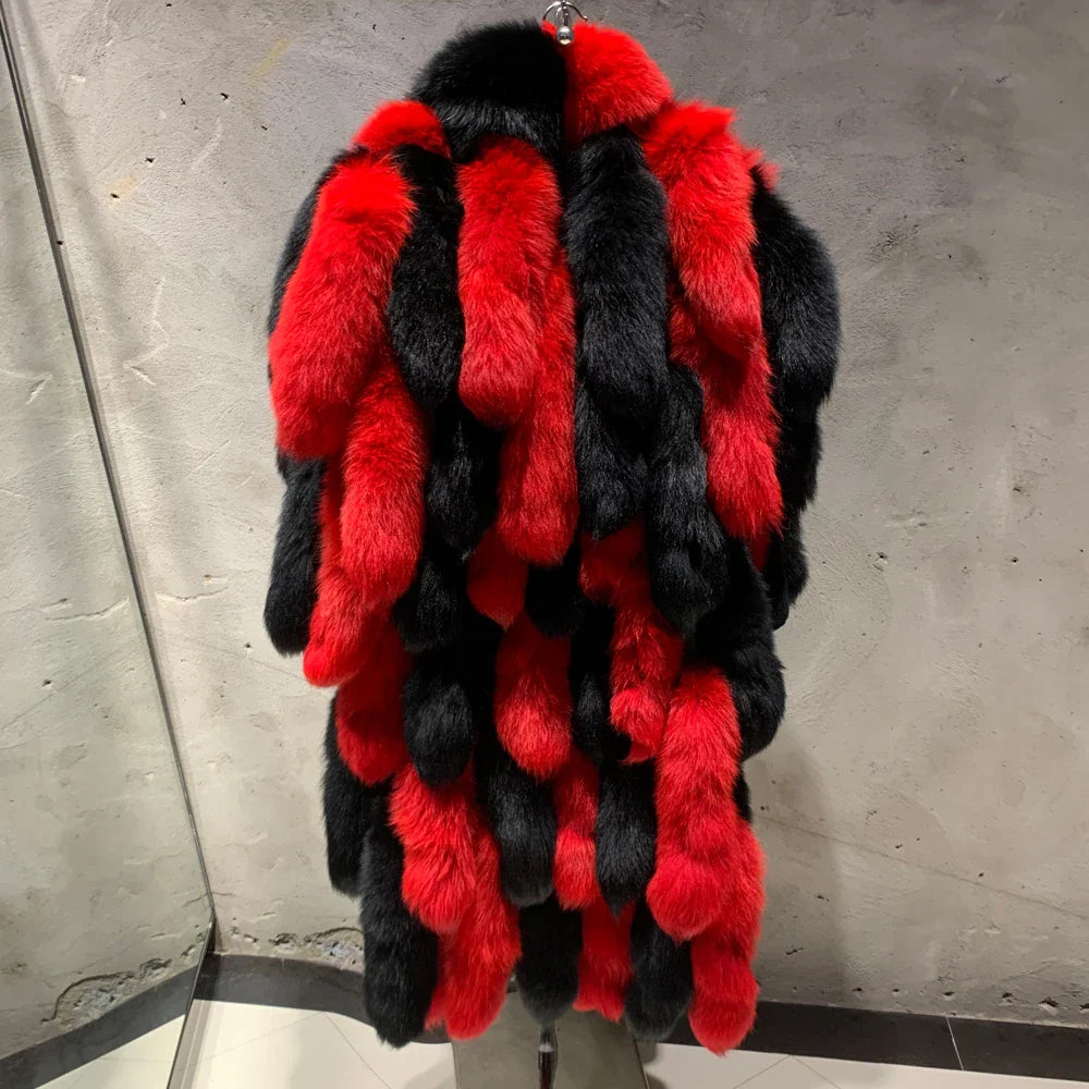Premium Men's Genuine Fox Fur Coat