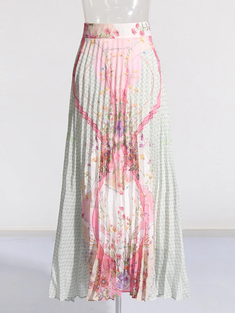 Luxury Floral Blouse and Skirt Set
