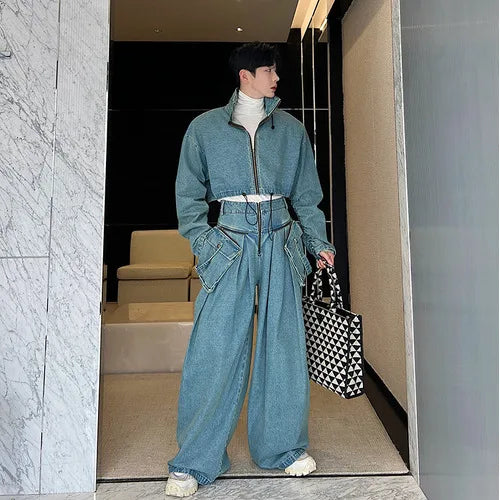 Men's Elite Denim Streetwear 2-Piece Set