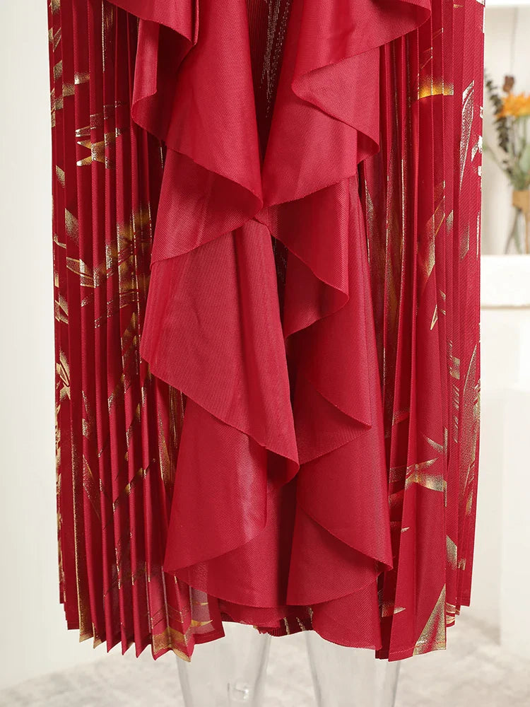 Modest Petite Pleated Dress
