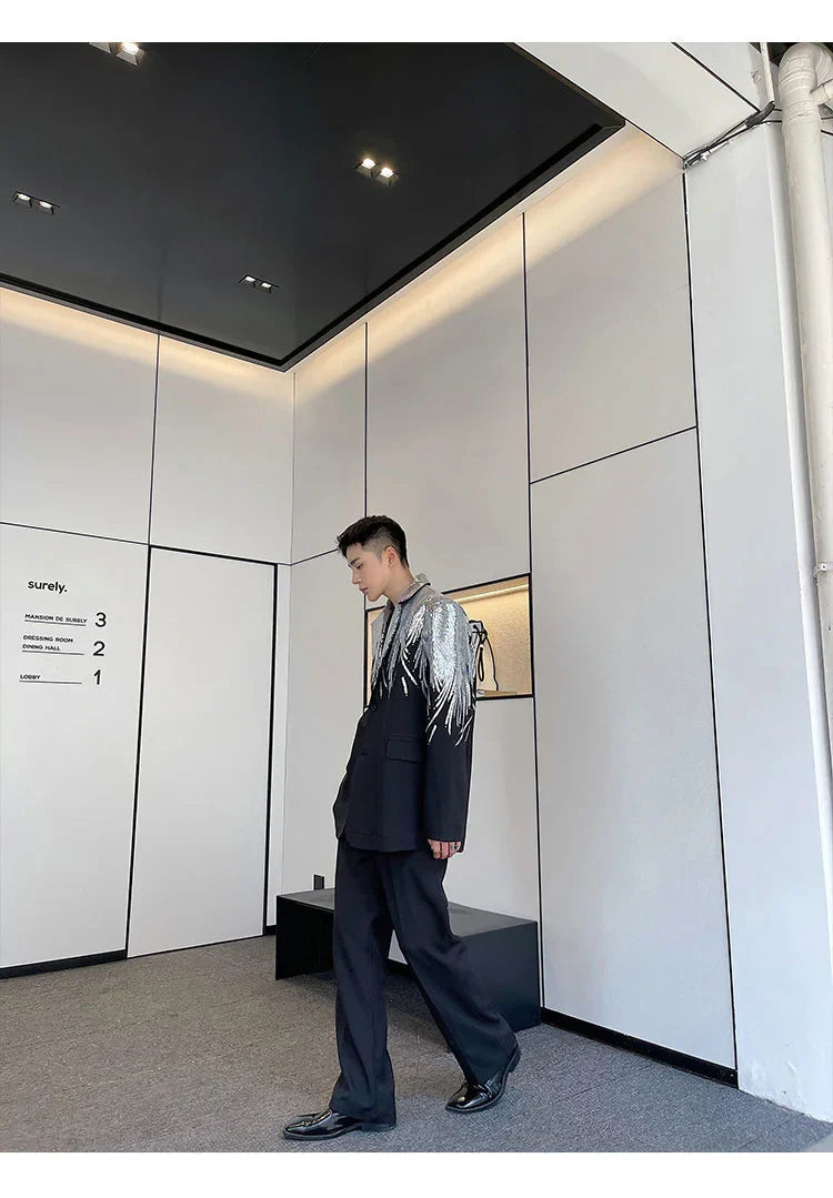 Men's Elite Feather Sequin Blazer