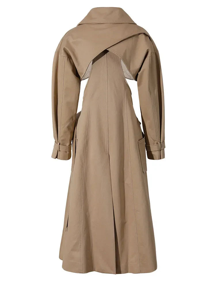 Luxury Avant-Garde Belted Trench Coat