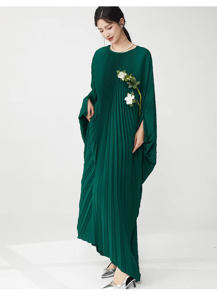 Luxury Designer Pleated Maxi Kaftan Dress