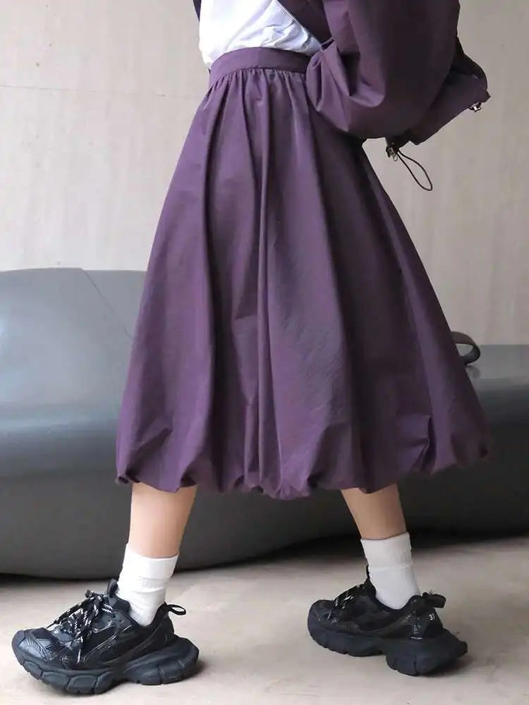 Poplin Full Avant-Garde Bubble Skirt