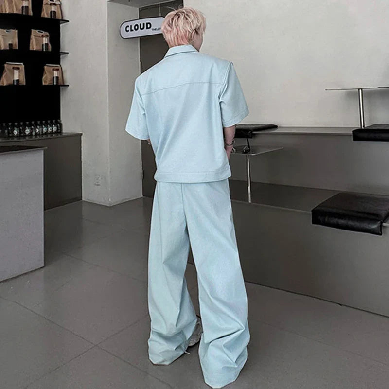 Avant-Garde Men's Japanese Denim Co-ord Set
