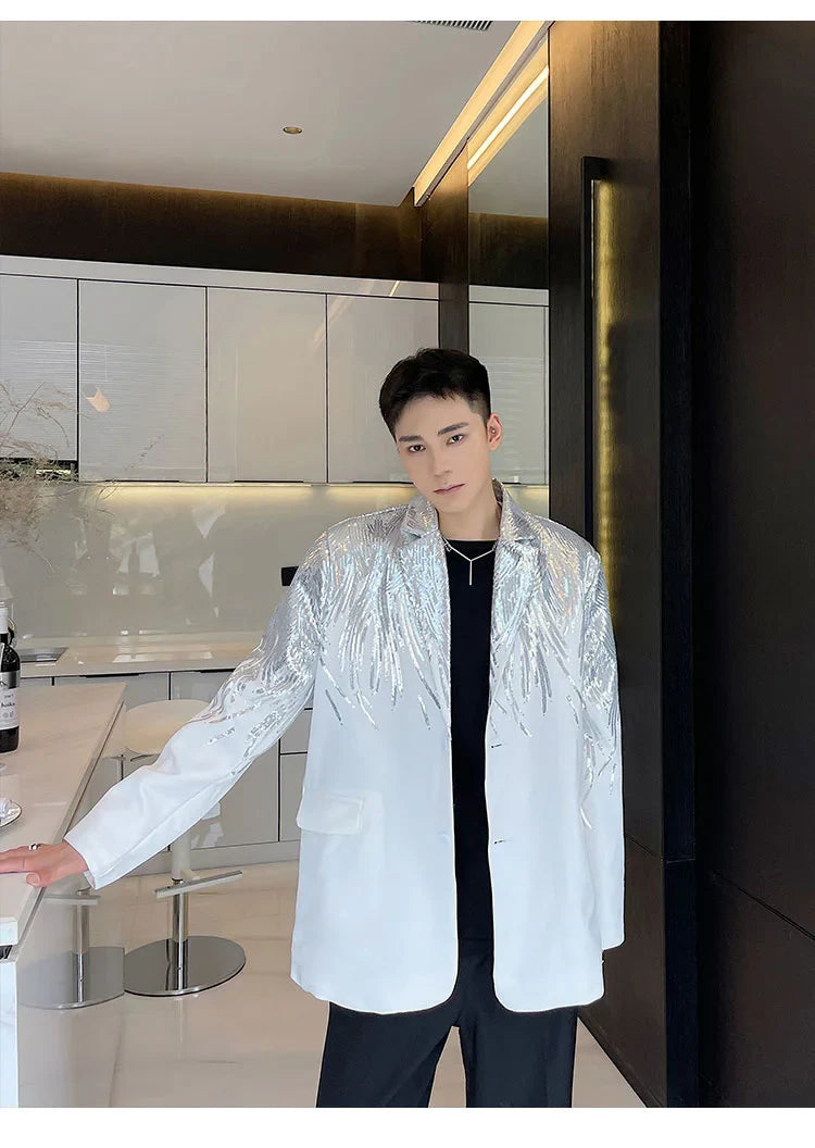 Men's Elite Feather Sequin Blazer