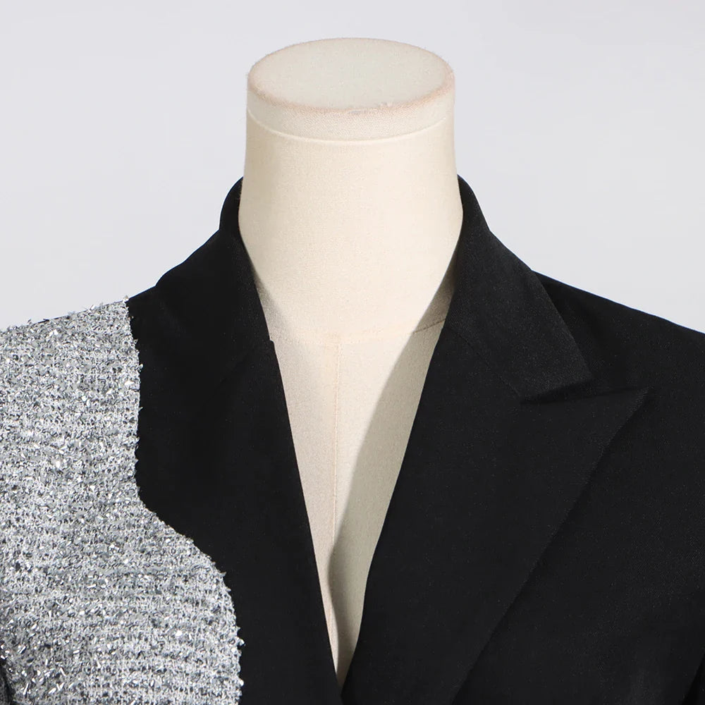 Couture Half-Tweed Half-Black Blazer