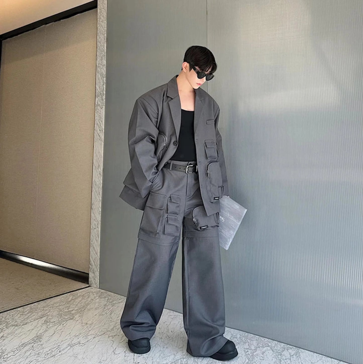 Men's Oversized Utility Jacket & Convertible Pants/Shorts