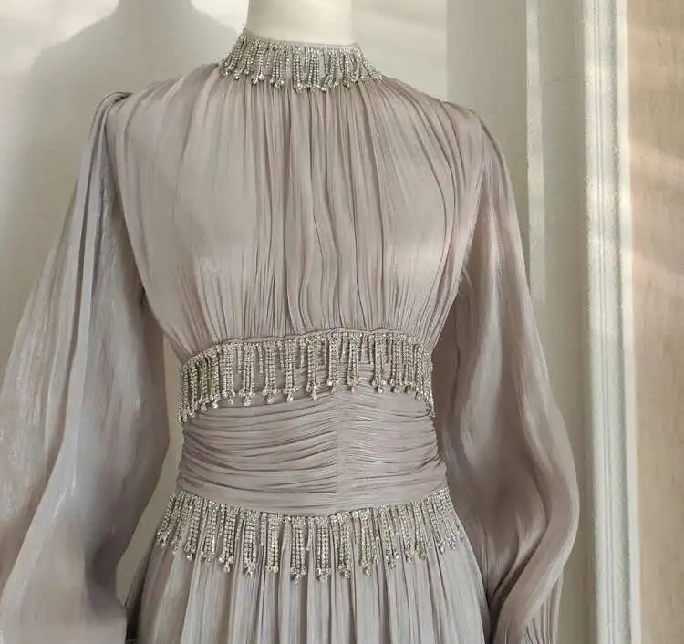 Beaded Midi High Waisted Dress