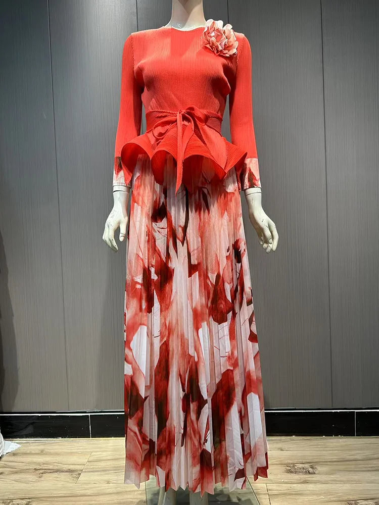 Draped Plissé Skirt & Matching Top