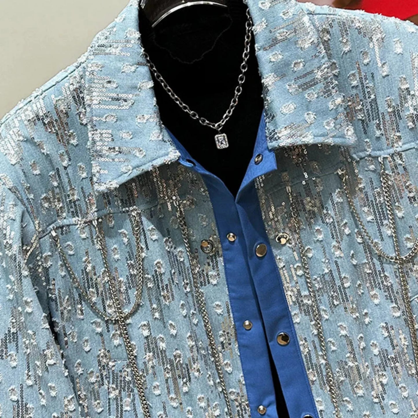 Men's Embellished Denim Jacket