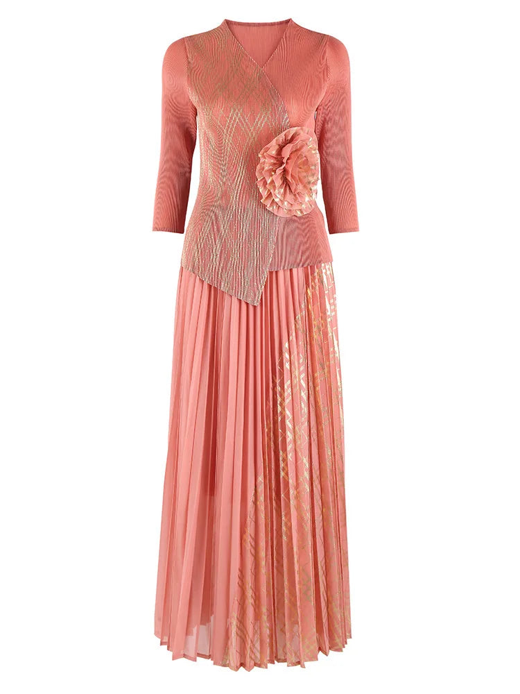 Luxury Petite Pleated Skirt Set