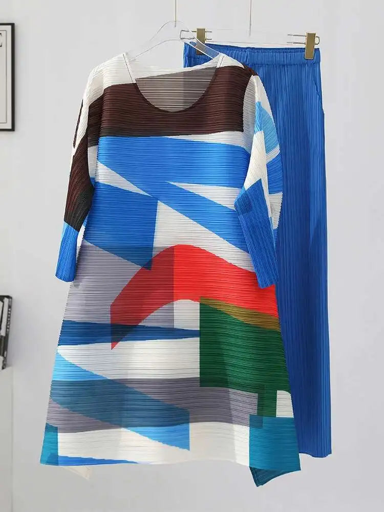 Pleated Two-Piece Modern Style Set