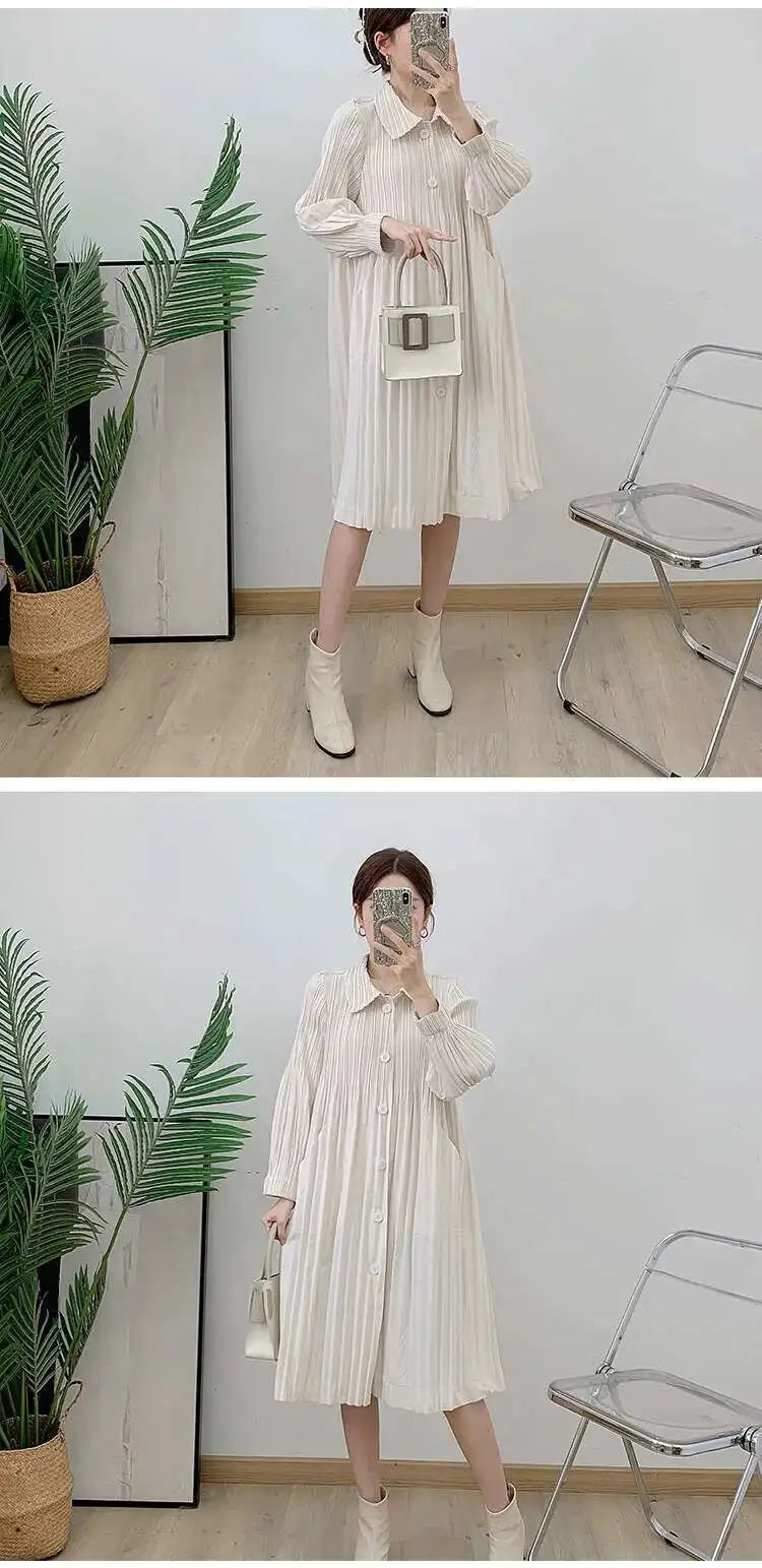 Daily Japanese Pleated Coat