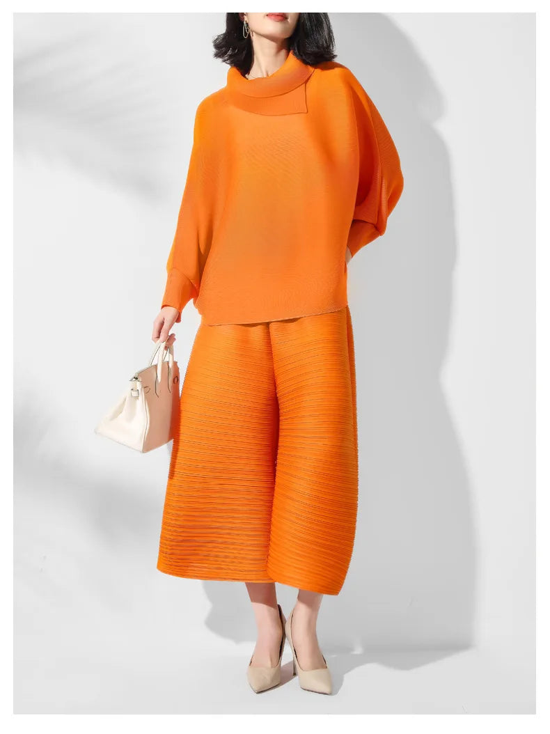 Designer Pleated Culotte Trousers & Top Set