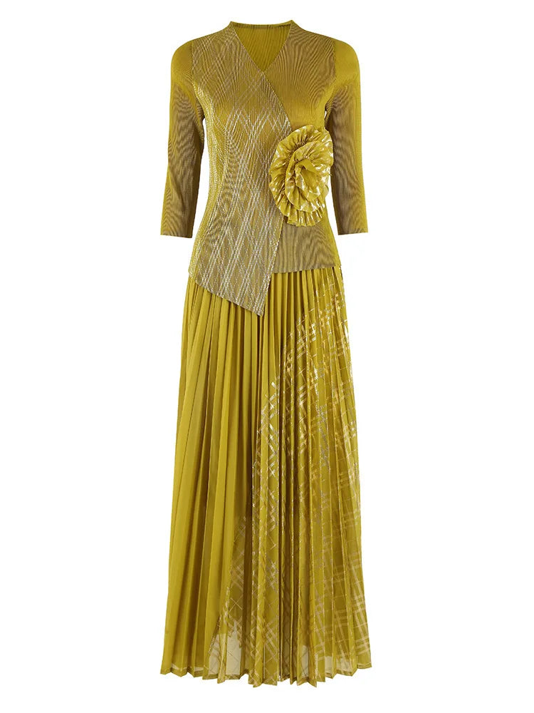 Luxury Petite Pleated Skirt Set