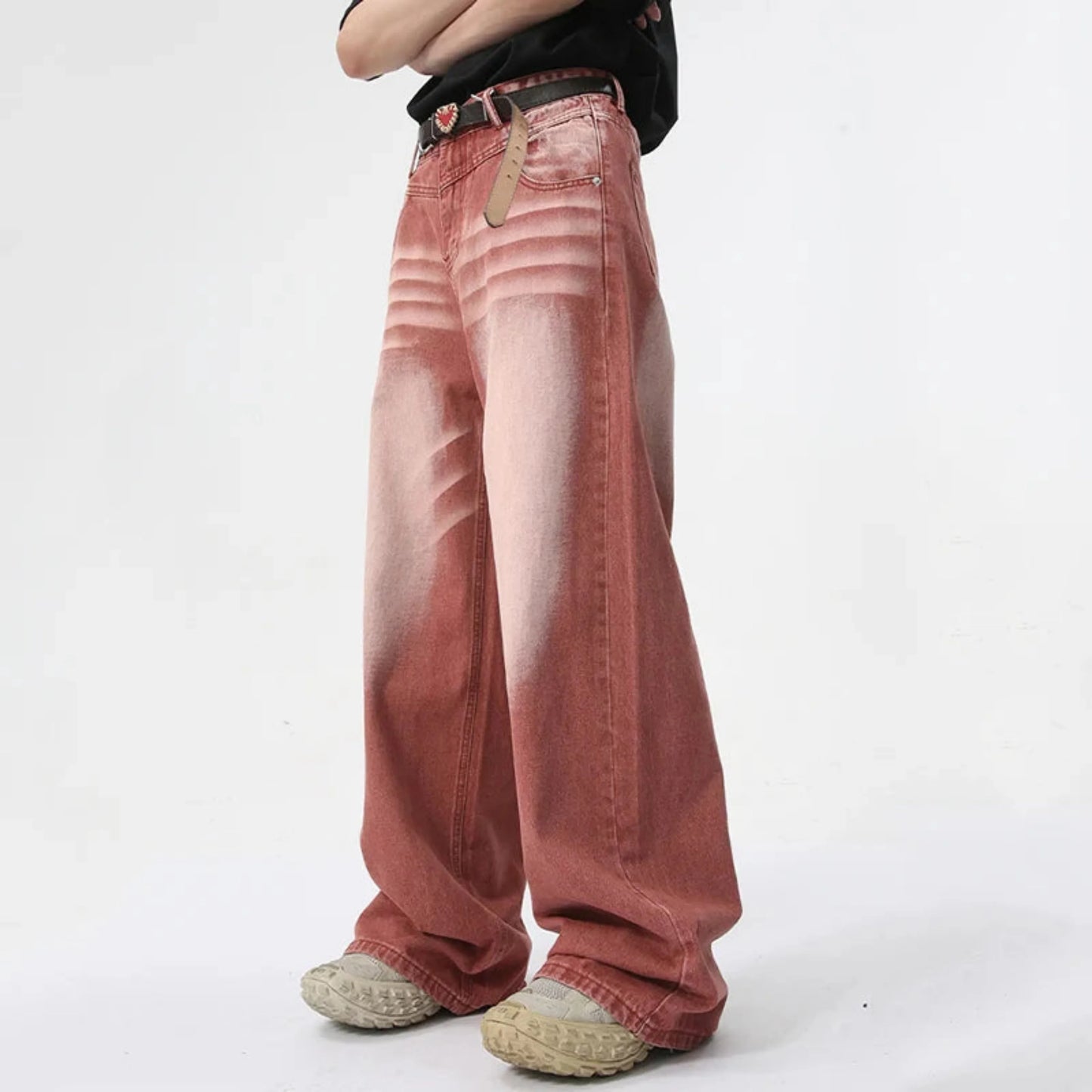 Men's Faded Wash Baggy Jeans