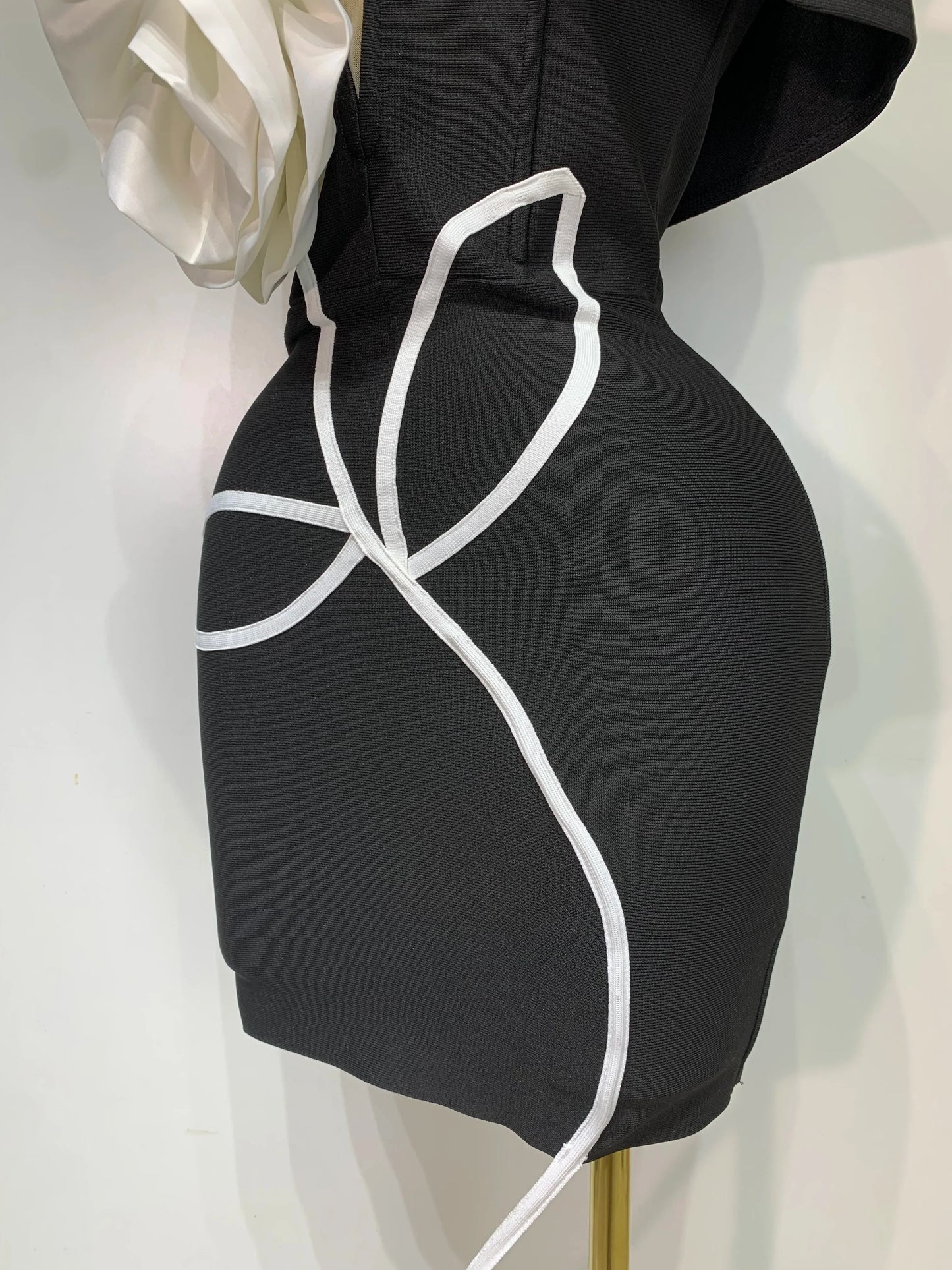 Luxe Black Bodycon Mini Dress