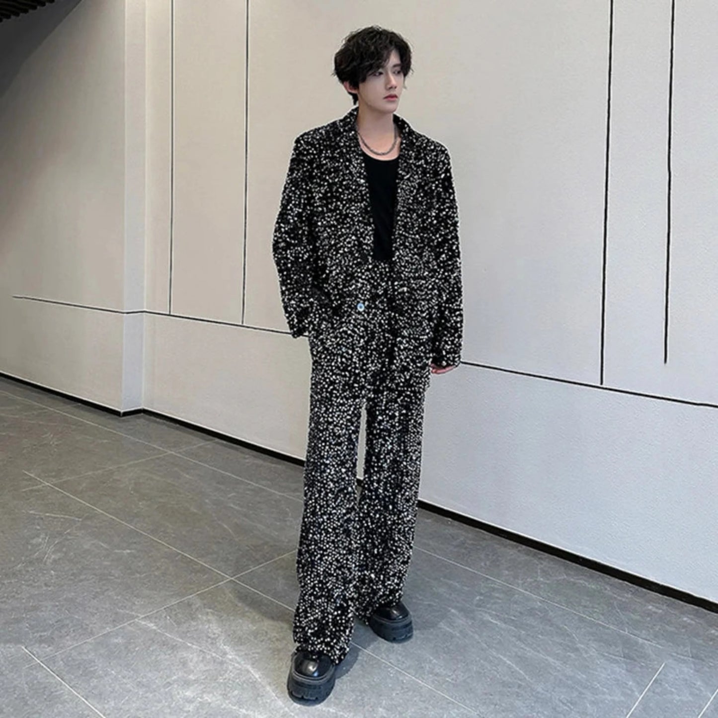 Men's Luxury Sequin Pant Suit