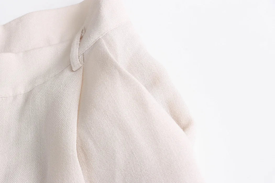 Linen Button-Up Shirt & Wide-Leg Trousers Set