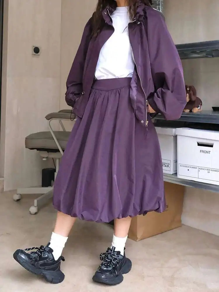Poplin Full Avant-Garde Bubble Skirt