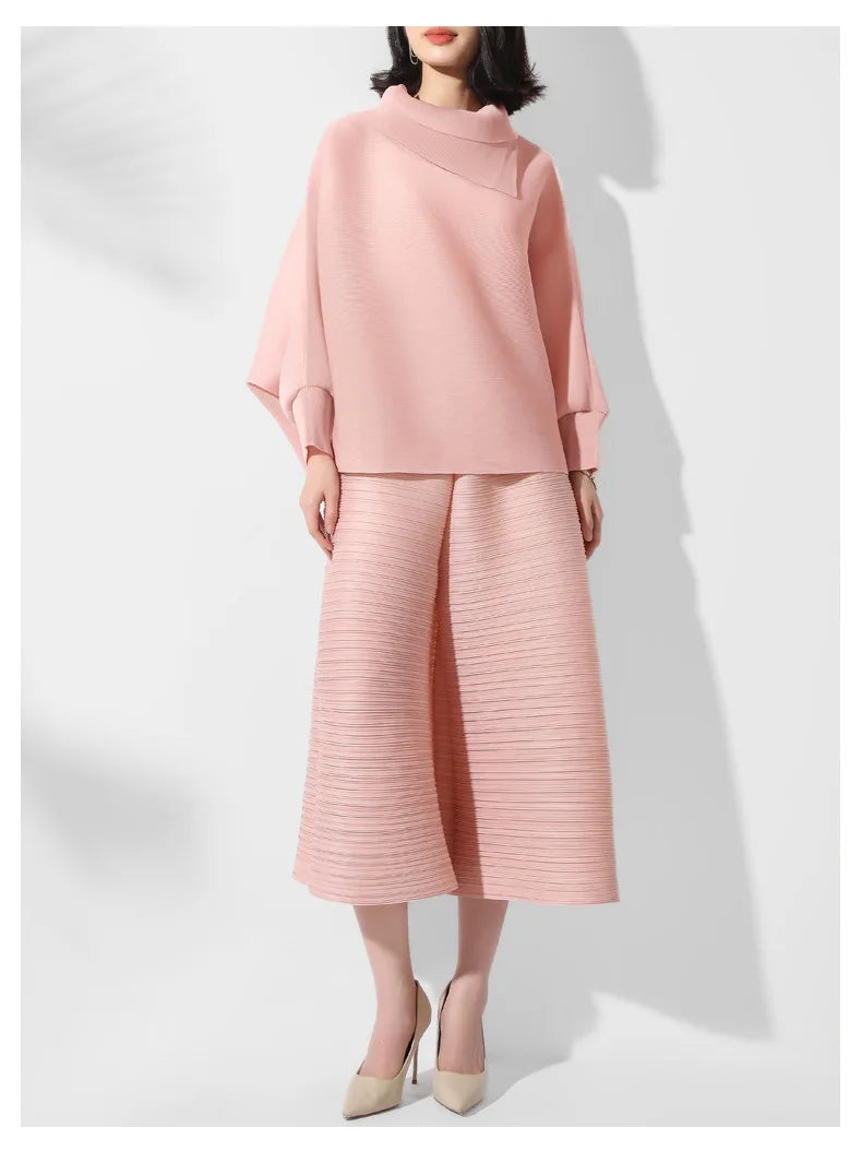 Designer Pleated Culotte Trousers & Top Set