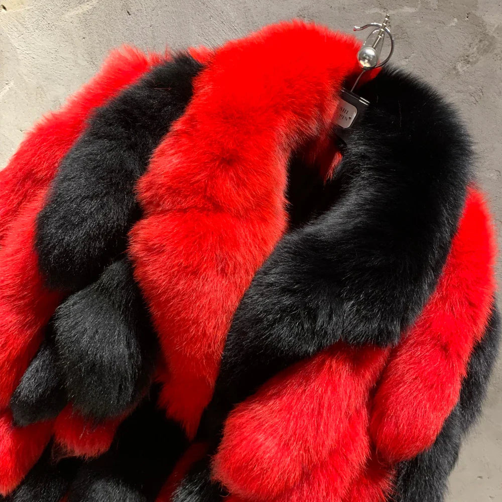 Premium Men's Genuine Fox Fur Coat