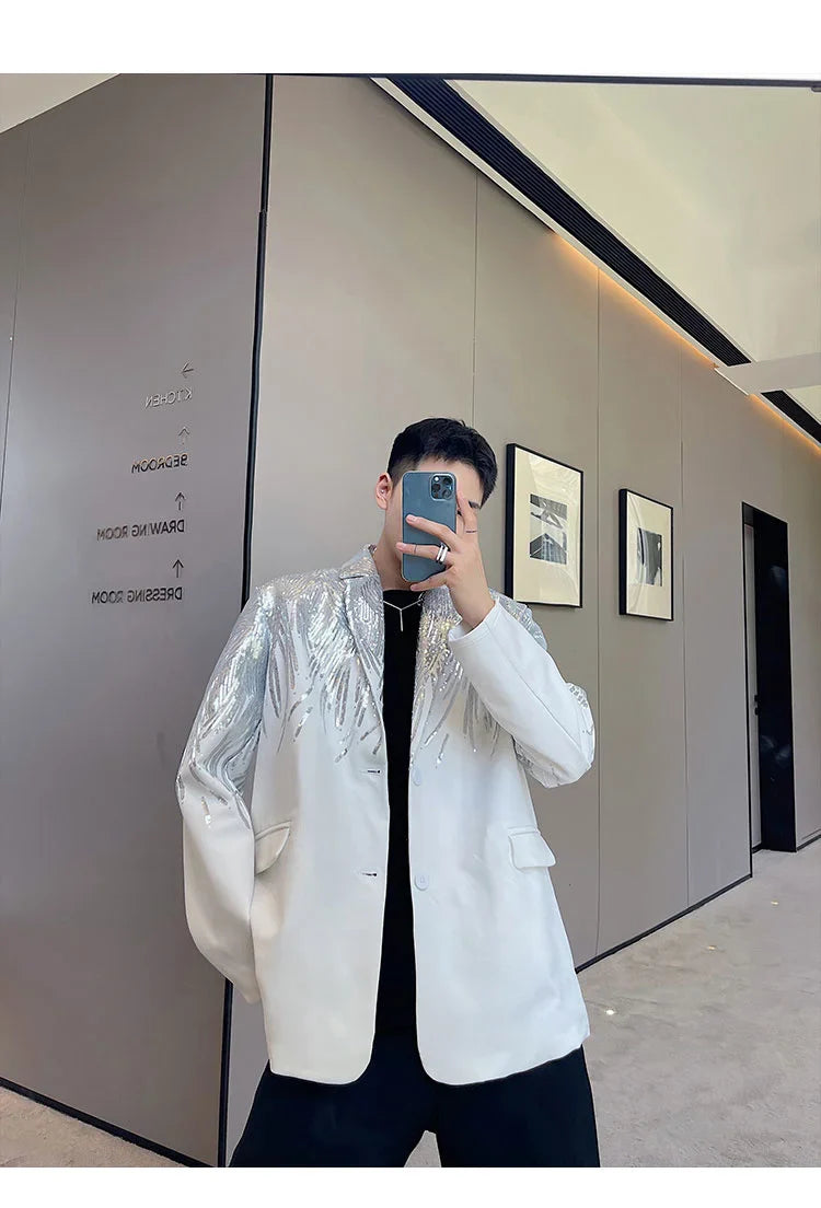 Men's Elite Feather Sequin Blazer