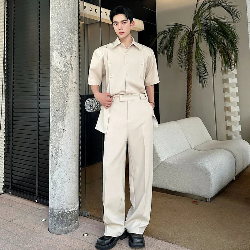 Men's Avant-Garde Short Sleeve Suit Set