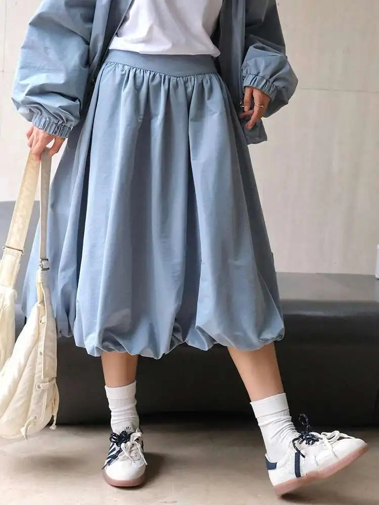 Poplin Full Avant-Garde Bubble Skirt