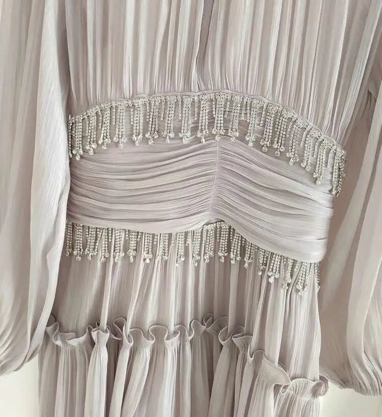 Beaded Midi High Waisted Dress