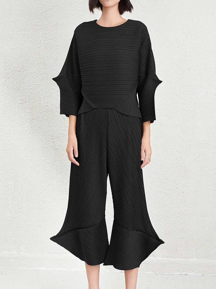 Elegant Women's Pleated Co-ord Set