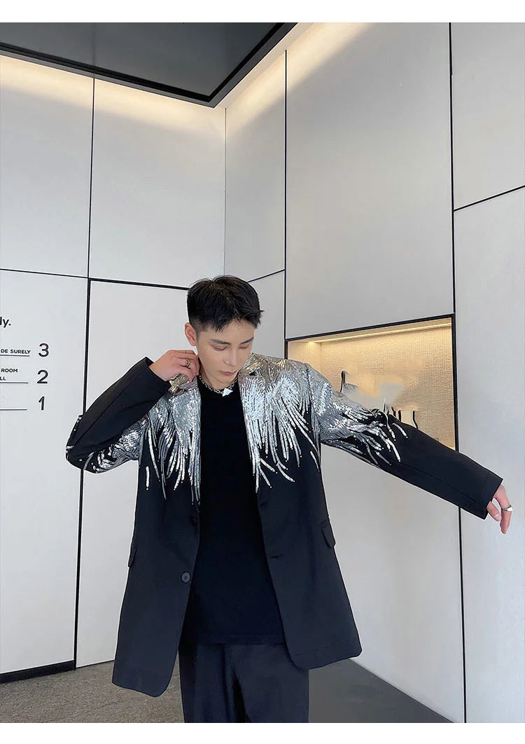 Men's Elite Feather Sequin Blazer