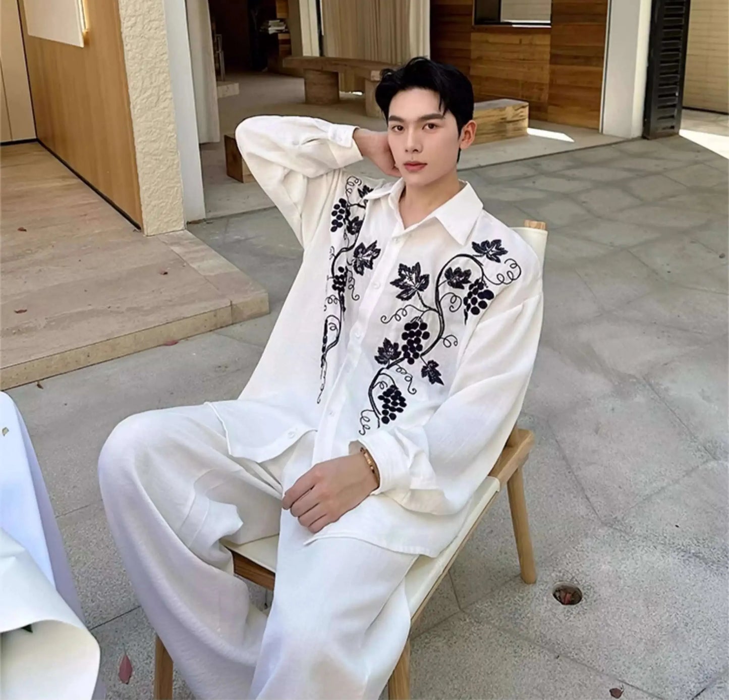Luxury Men's 2-Piece Embroidered Set