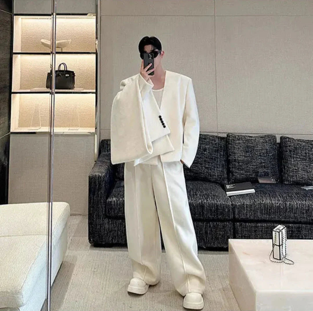 Men's 3 Piece Collins Blazer & Pleated Suit Pants Set