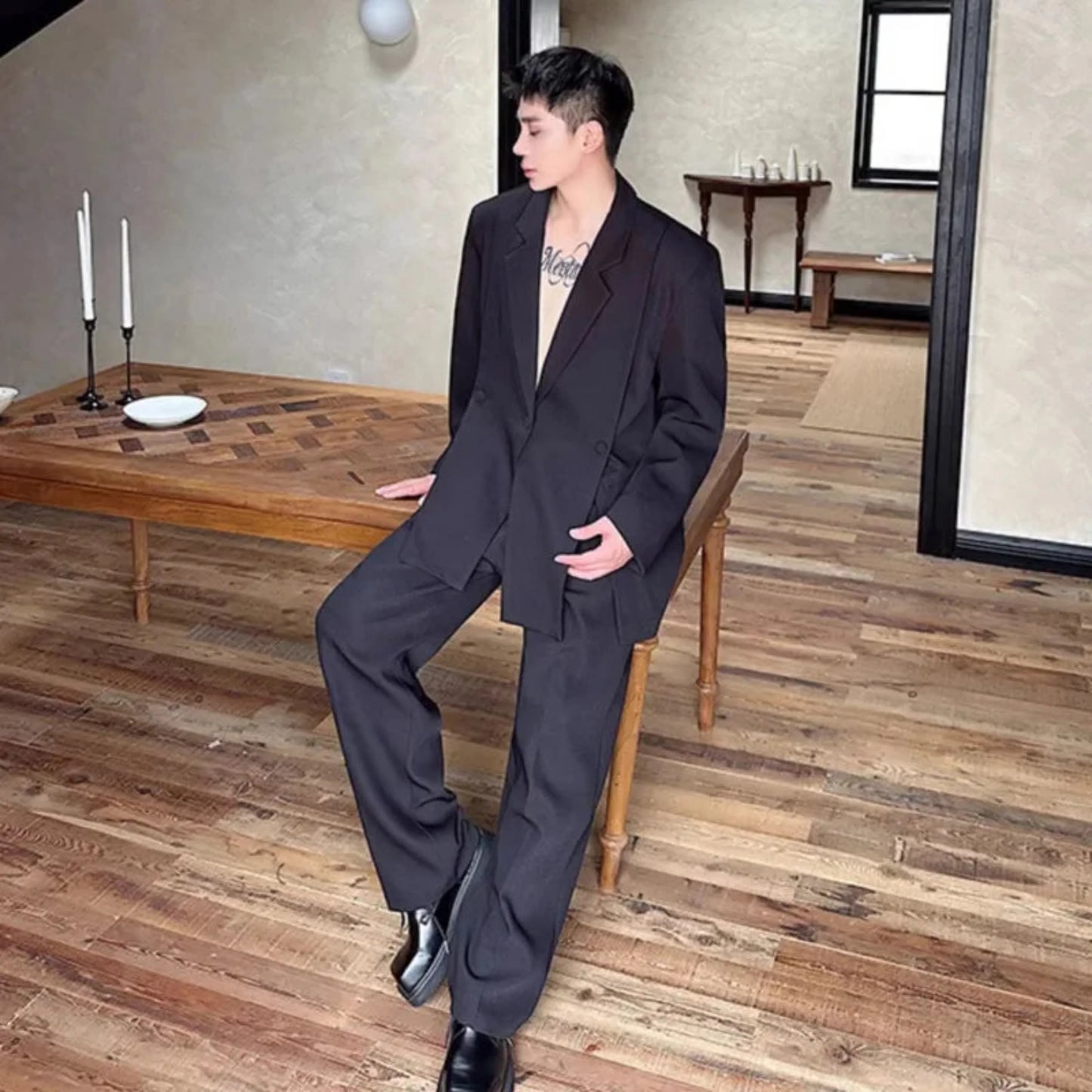 Men's Baggy Formal Suit Ensemble